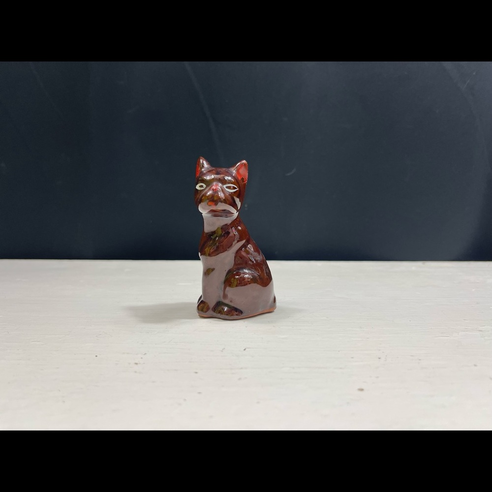 Vintage Ceramic Redware Dog Figurine
